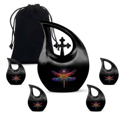 Personalized Dragonfly Cremation Urn for Men & Women - 10-inch, 200 cu in - Yatskia