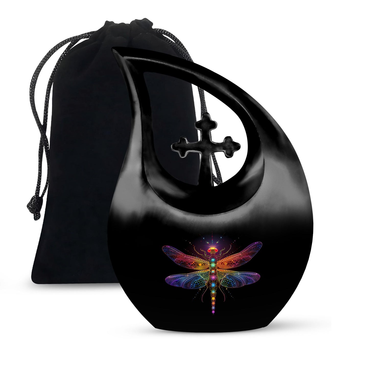 Personalized Dragonfly Cremation Urn for Men & Women - 10-inch, 200 cu in - Yatskia