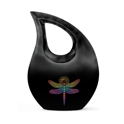 Personalized Dragonfly Memorial Urn for Men - 10-inch, 200 cu in - Yatskia