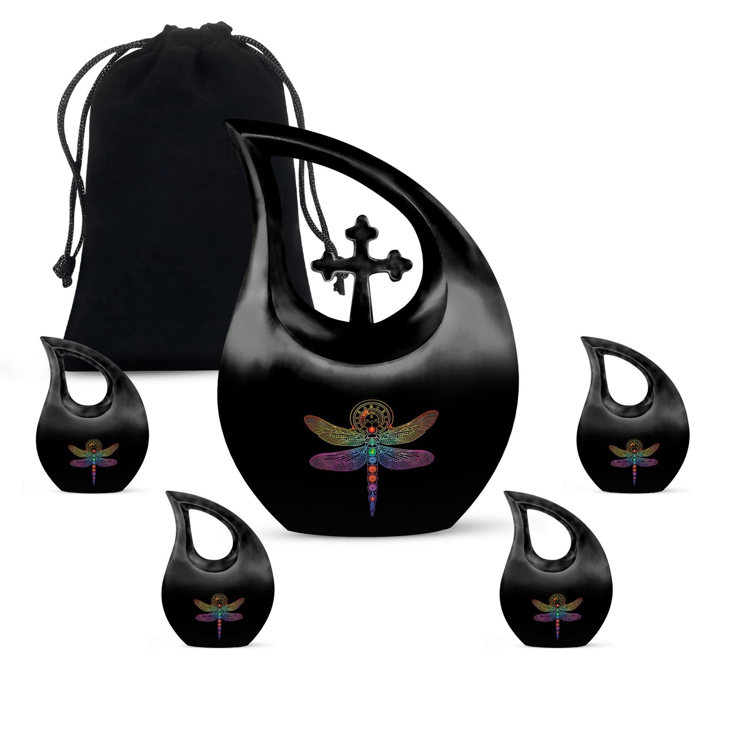 Personalized Dragonfly Memorial Urn for Men - 10-inch, 200 cu in - Yatskia