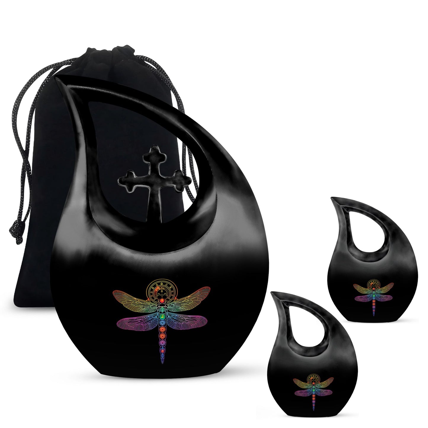 Personalized Dragonfly Memorial Urn for Men - 10-inch, 200 cu in - Yatskia