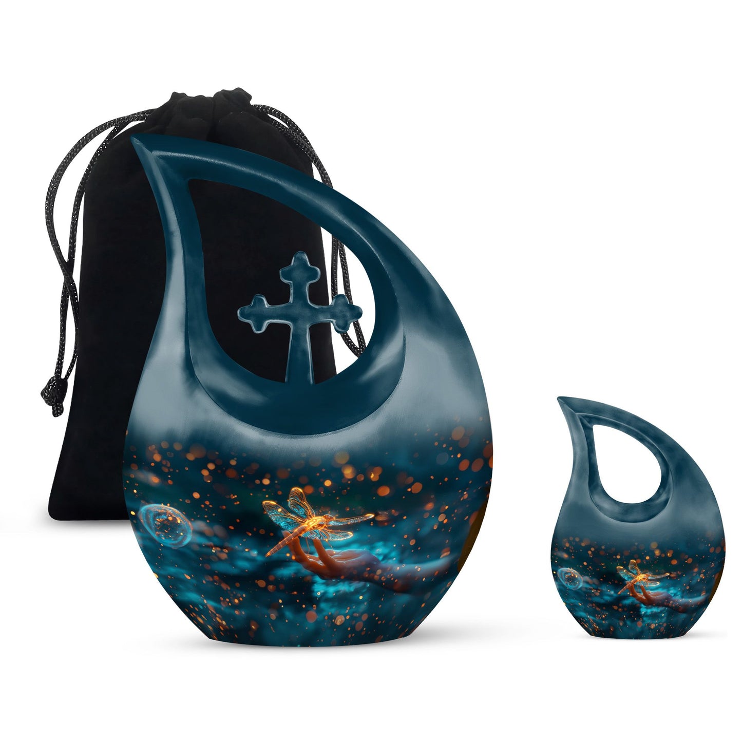 Personalized Dragonfly Cremation Urn for Human Ashes - 10-inch, 200 cu in - Yatskia
