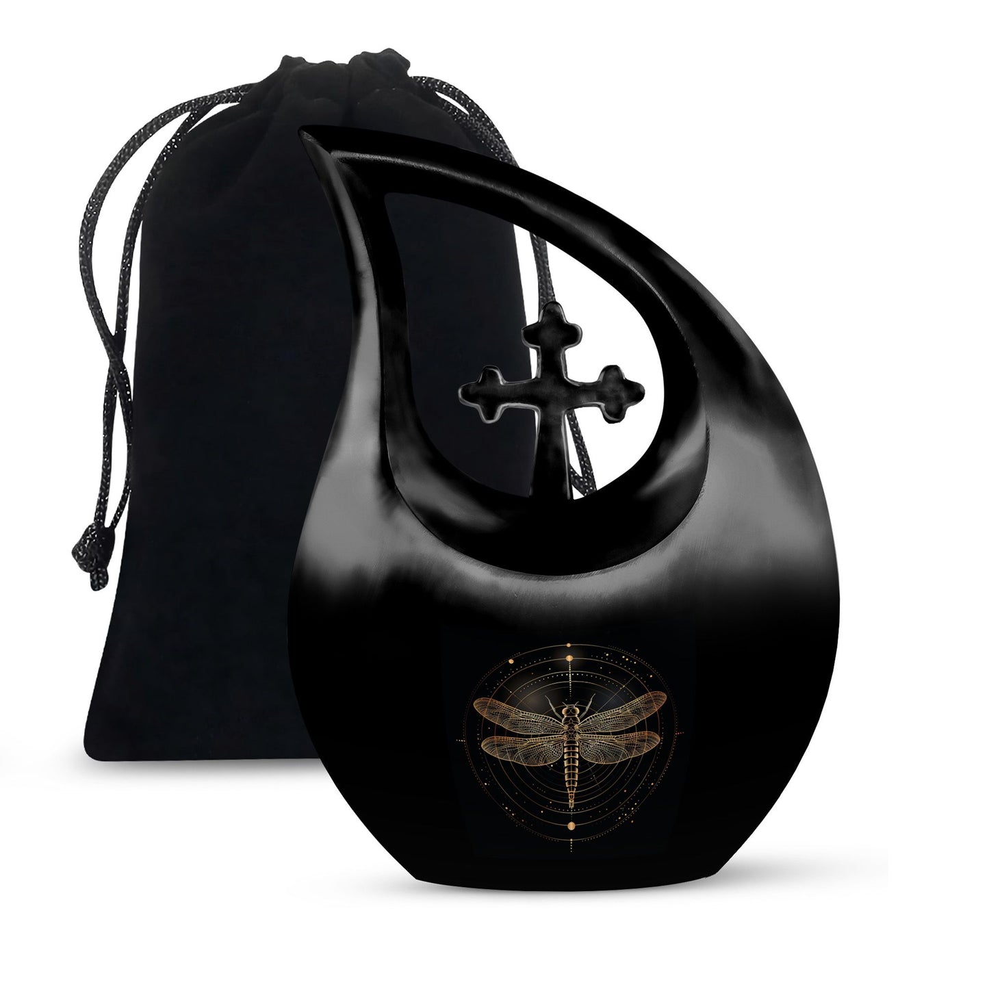 Personalized Dragonfly Cremation Urn for Human Ashes - 10-inch, 200 cu in - Yatskia