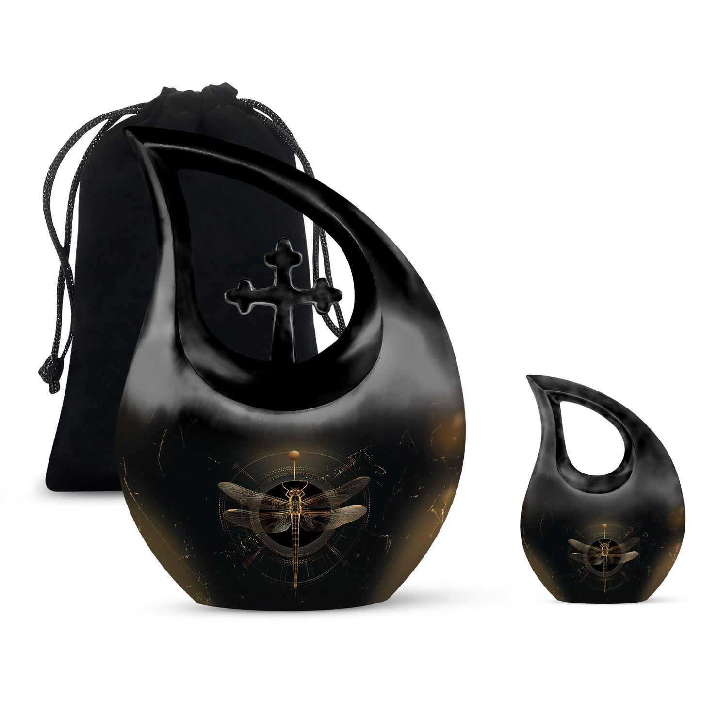 Personalized Dragonfly Cremation Urn for Human Ashes - 10-inch, 200 cu in - Yatskia