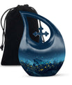 10-inch Zebra-themed Cross Drop Memorial Urn, 