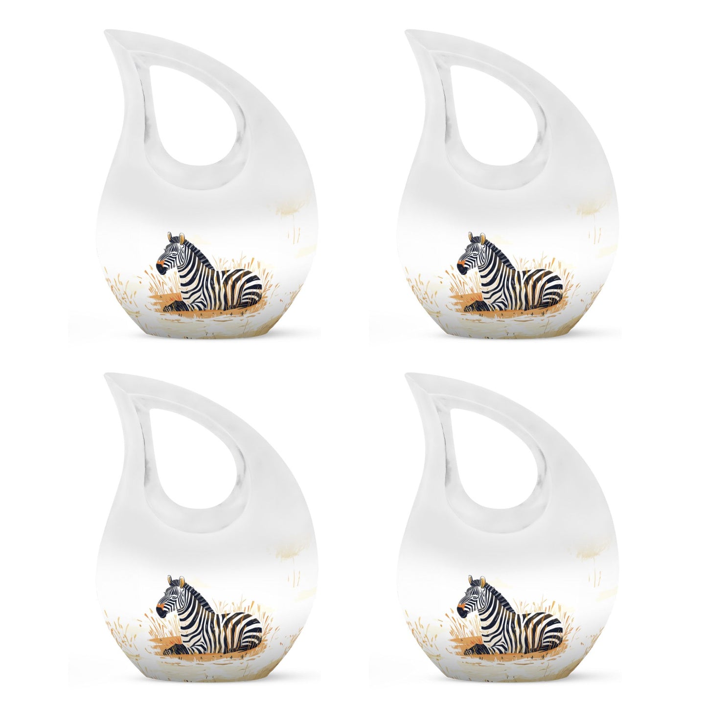 Personalized Zebra Cremation Urn for Human Ashes - 10-inch, 200 cu in - Yatskia