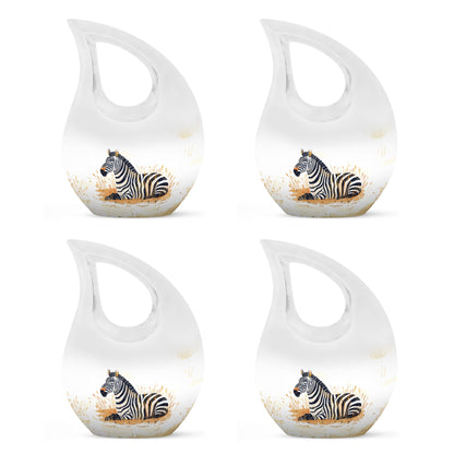 Personalized Zebra Cremation Urn for Human Ashes - 10-inch, 200 cu in - Yatskia