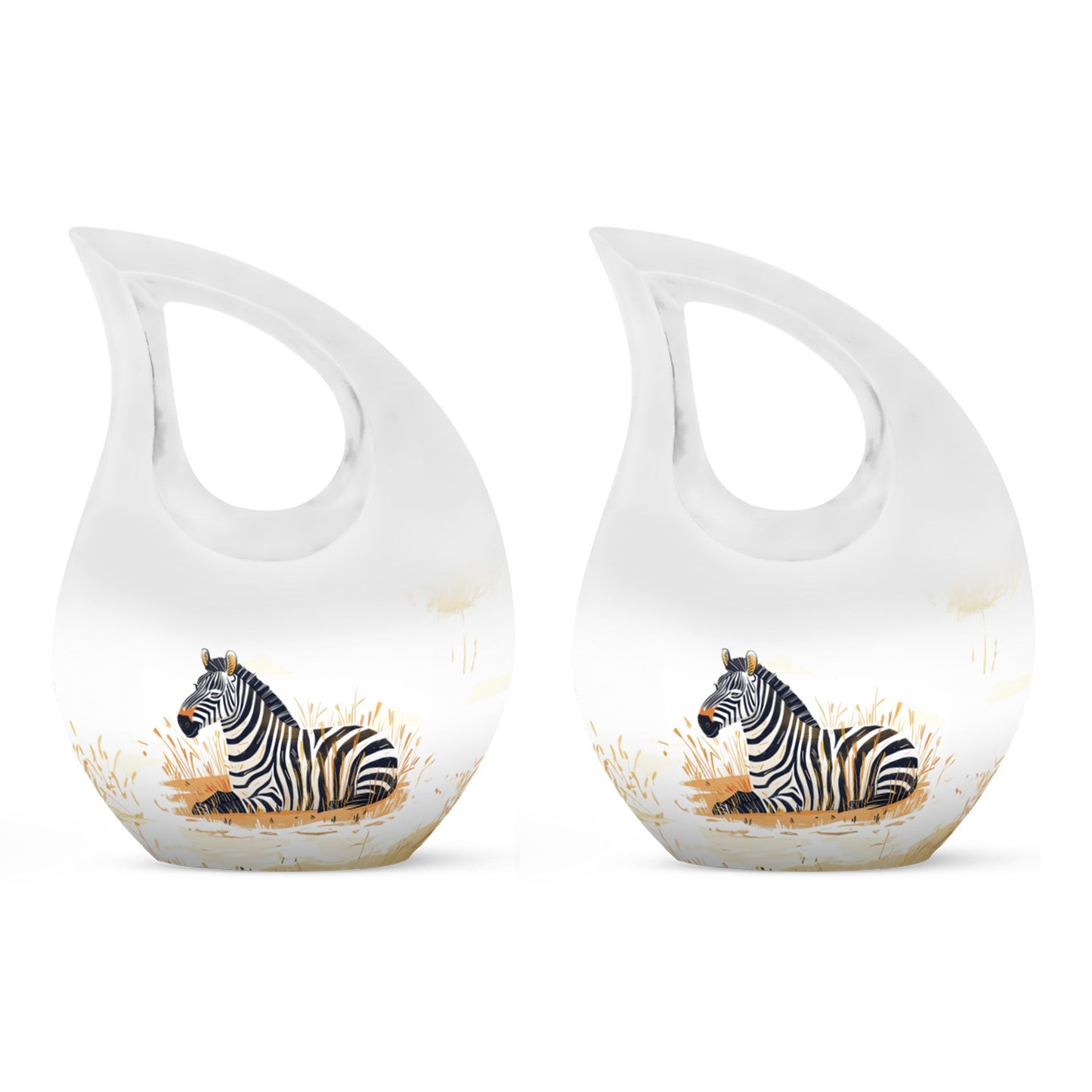Personalized Zebra Cremation Urn for Human Ashes - 10-inch, 200 cu in - Yatskia