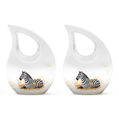 Personalized Zebra Cremation Urn for Human Ashes - 10-inch, 200 cu in - Yatskia