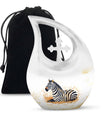10-Inch Zebra-themed Aluminium Memorial Urn