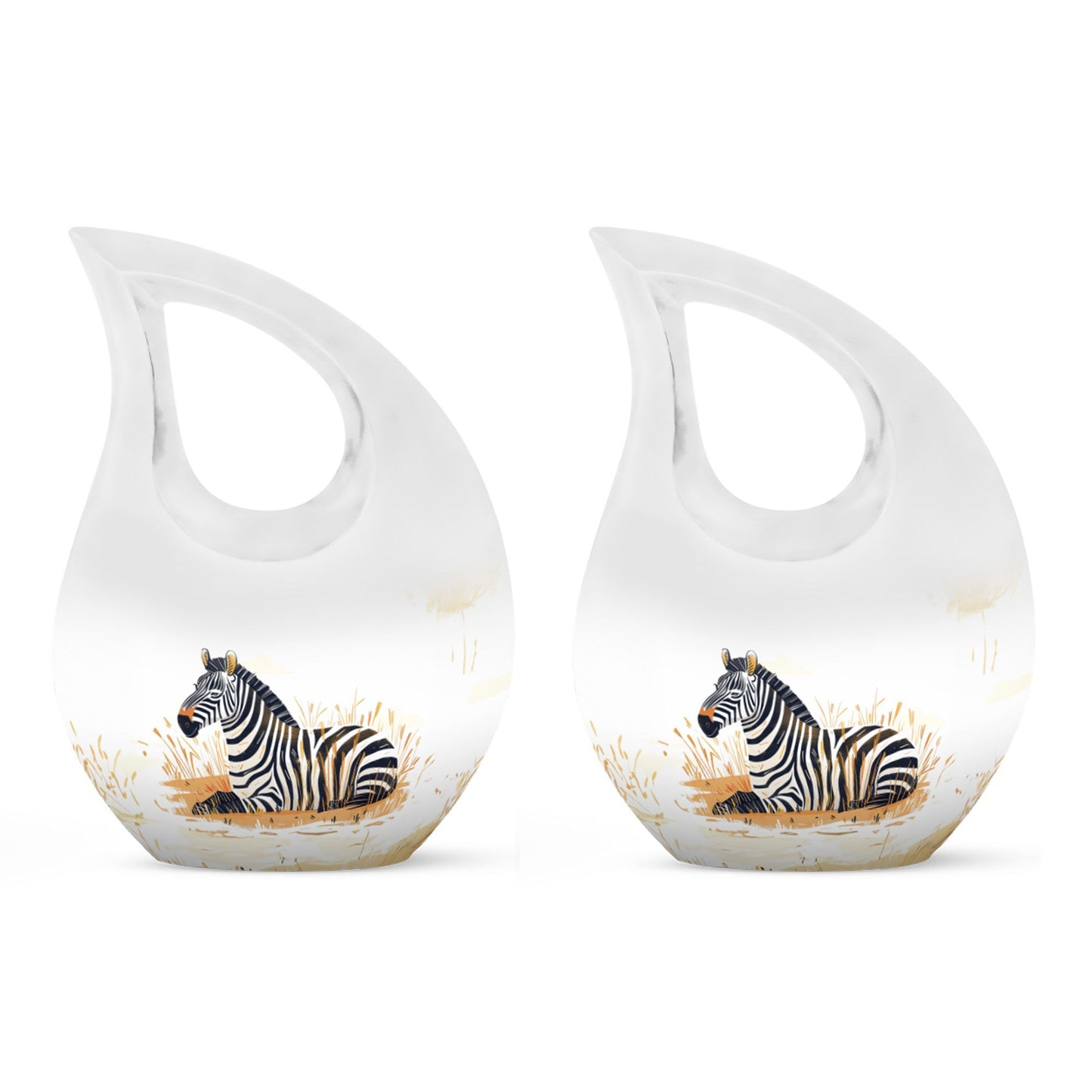 10-Inch Zebra-themed Aluminium Memorial Urn