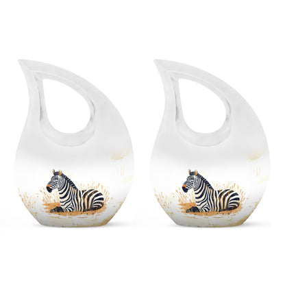 10-Inch Zebra-themed Aluminium Memorial Urn