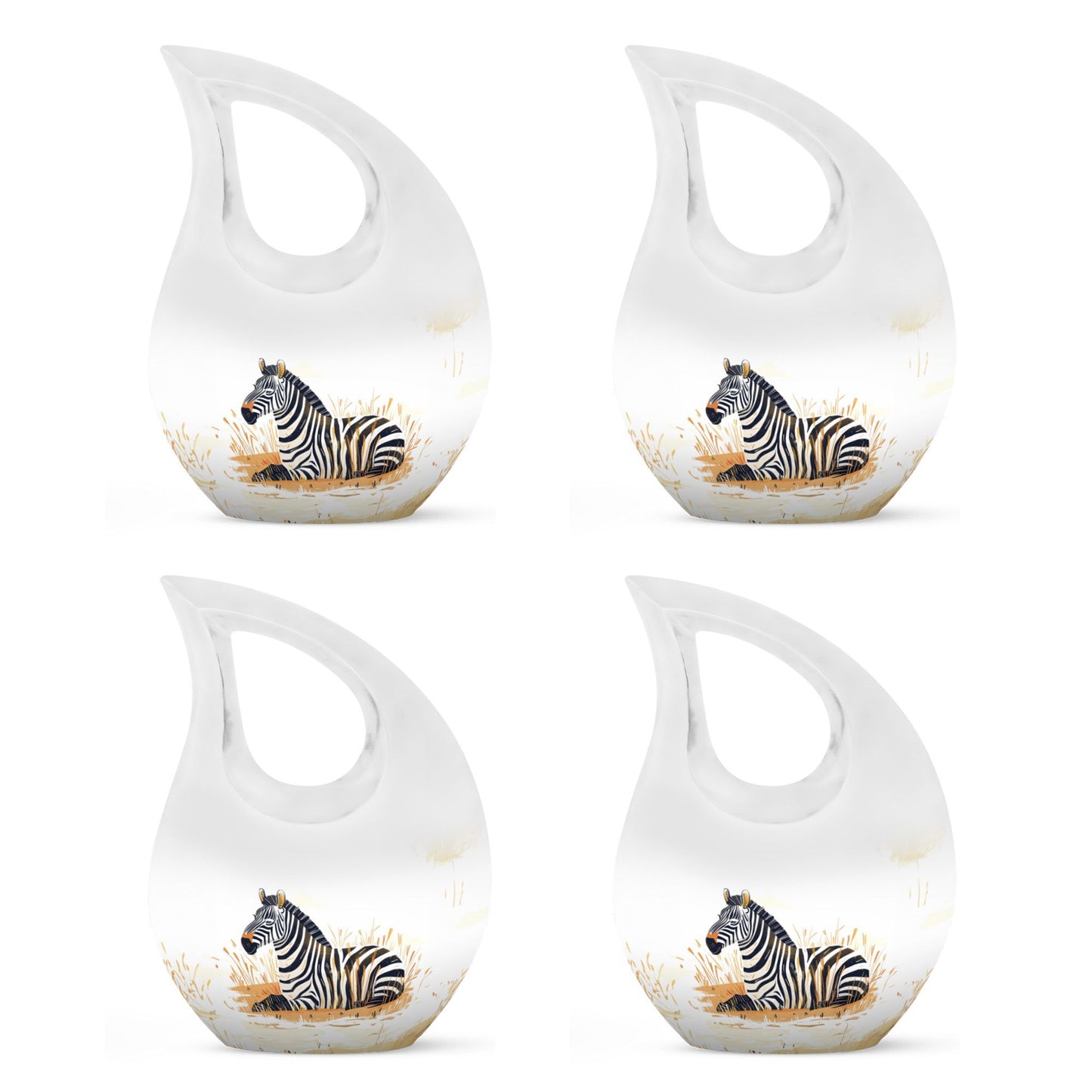 10-Inch Zebra-themed Aluminium Memorial Urn