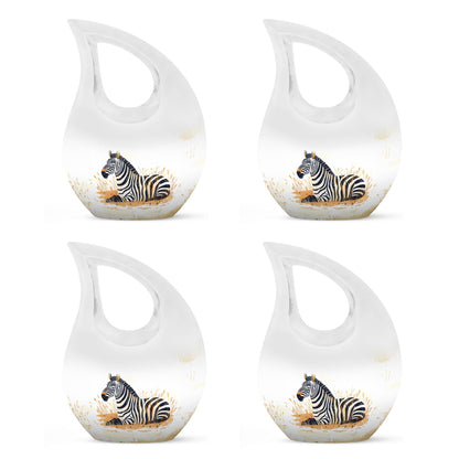 10-Inch Zebra-themed Aluminium Memorial Urn