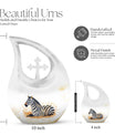 10-Inch Zebra-themed Aluminium Memorial Urn