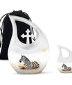 10-Inch Zebra-themed Aluminium Memorial Urn