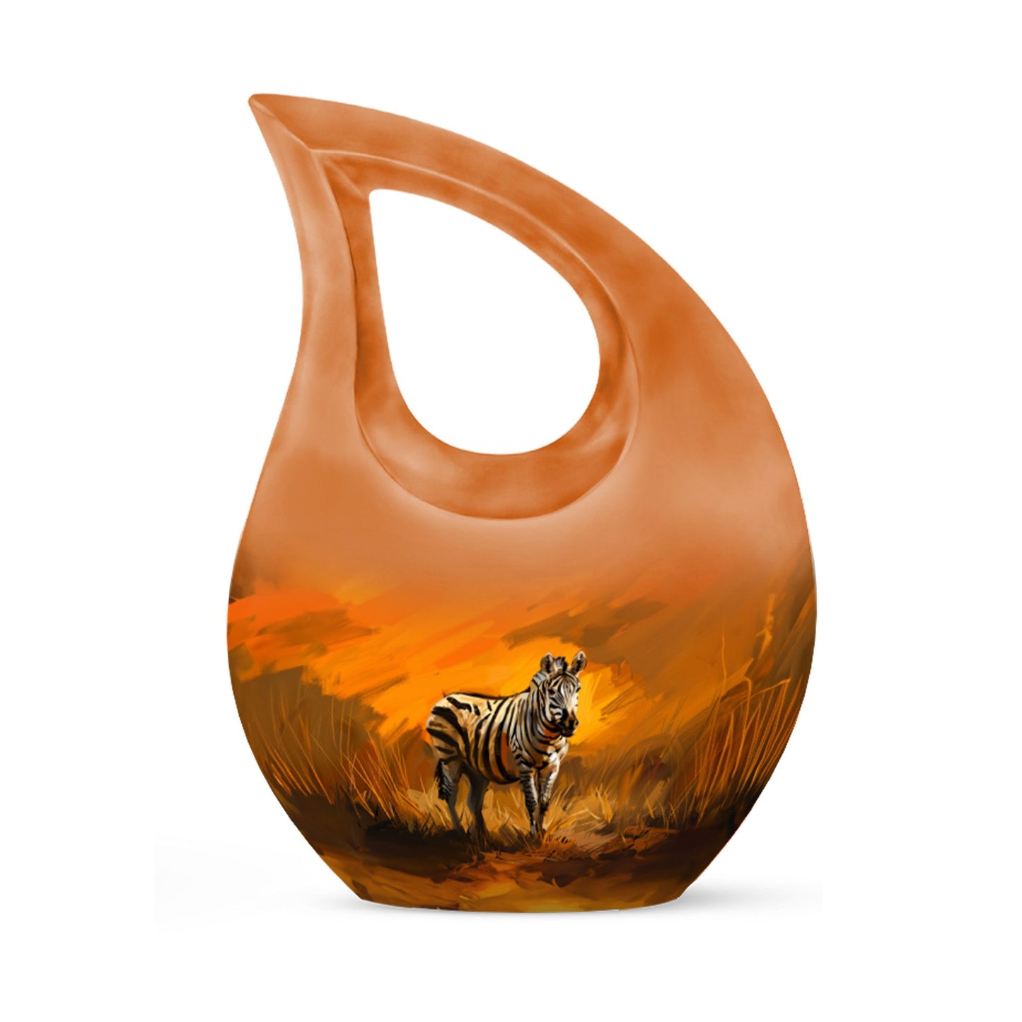 Personalized Zebra Cremation Urn for Human Ashes - 10-inch, 200 cu in - Yatskia