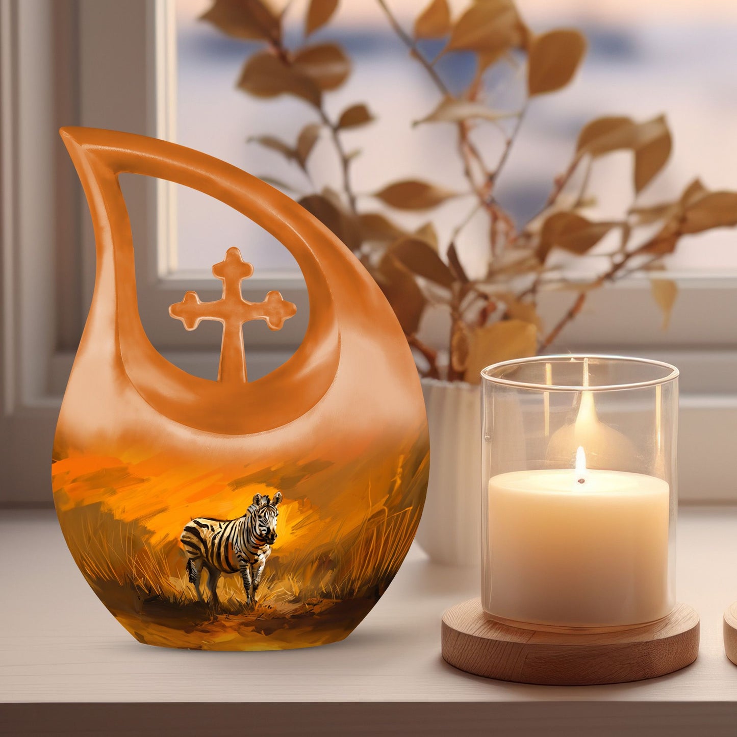 10-inch aluminium Zebra Urn 