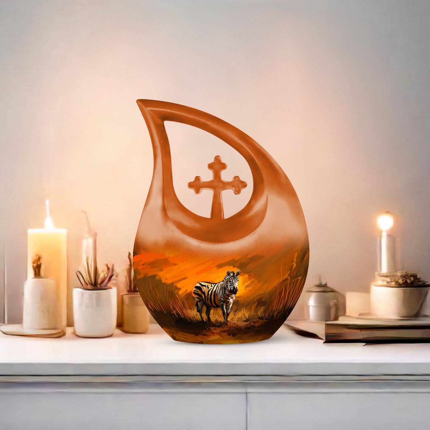 10-inch aluminium Zebra Urn 