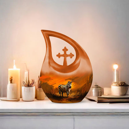 10-inch aluminium Zebra Urn 