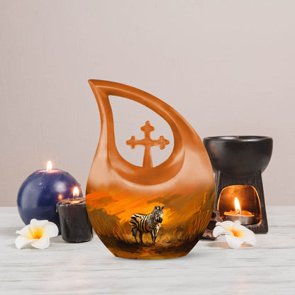 10-inch aluminium Zebra Urn 