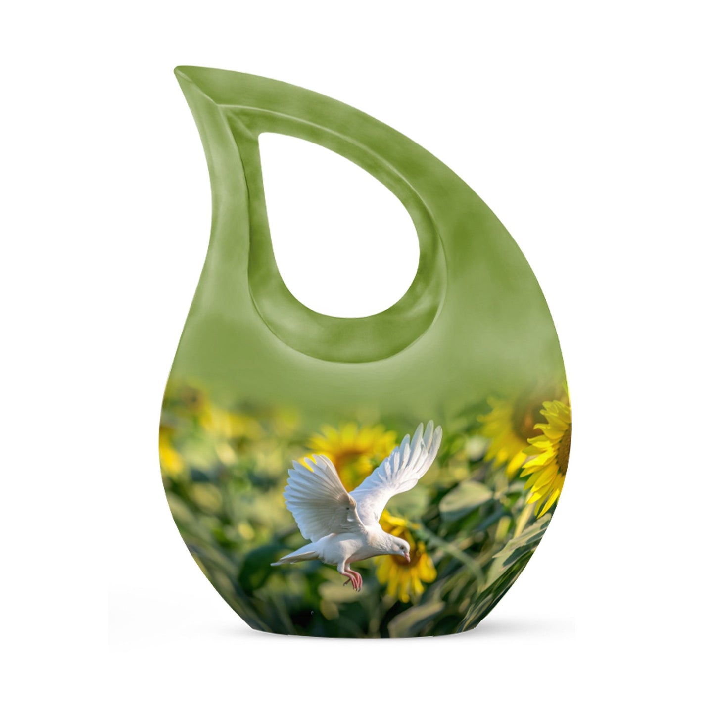 10-inch Dove Urn with Cross Drop design,