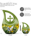 10-inch Dove Urn with Cross Drop design,