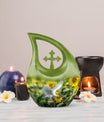 10-inch Dove Urn with Cross Drop design,