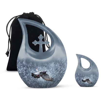 10 inch Dove Urn; Cross Drop design