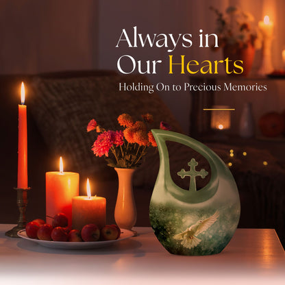 Dove-themed Cross Drop Dove Urn, 