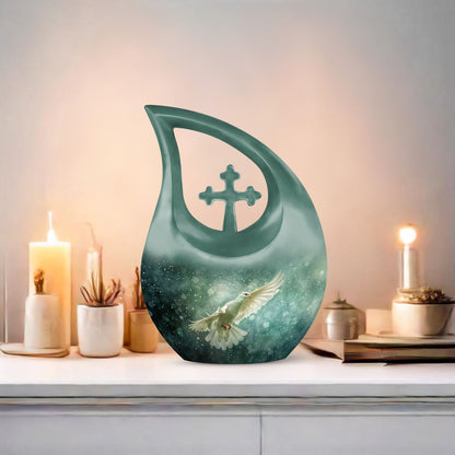 Dove-themed Cross Drop Dove Urn, 