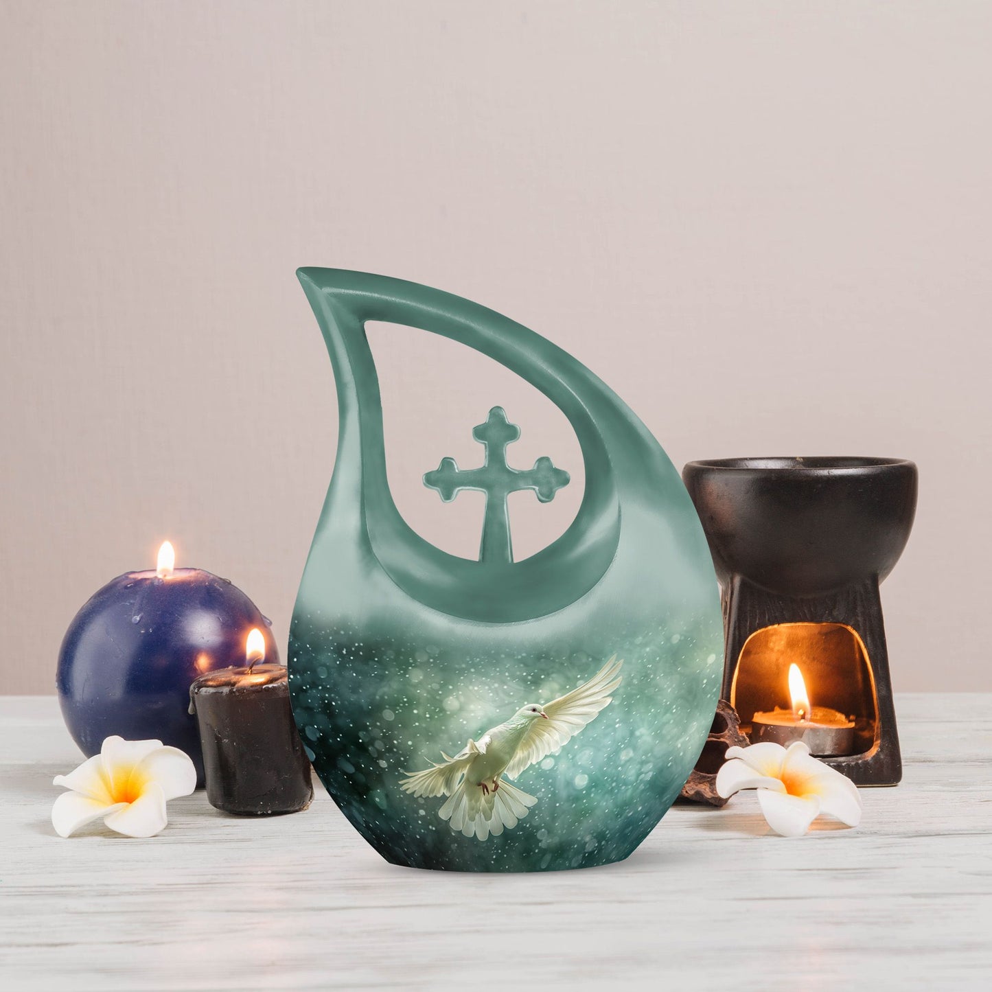 Dove-themed Cross Drop Dove Urn, 