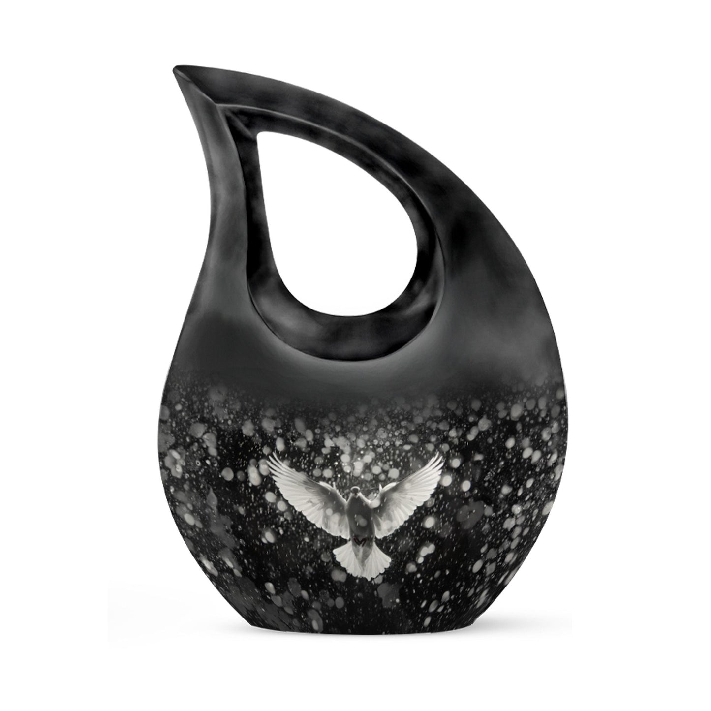 10-inch Dove Urn with Cross Drop design,