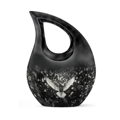 10-inch Dove Urn with Cross Drop design,
