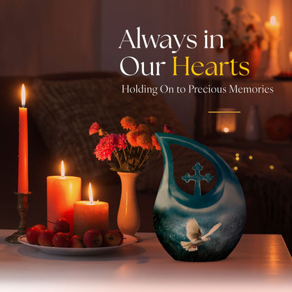 Elegant 10-inch Dove Urn, Double Urn 