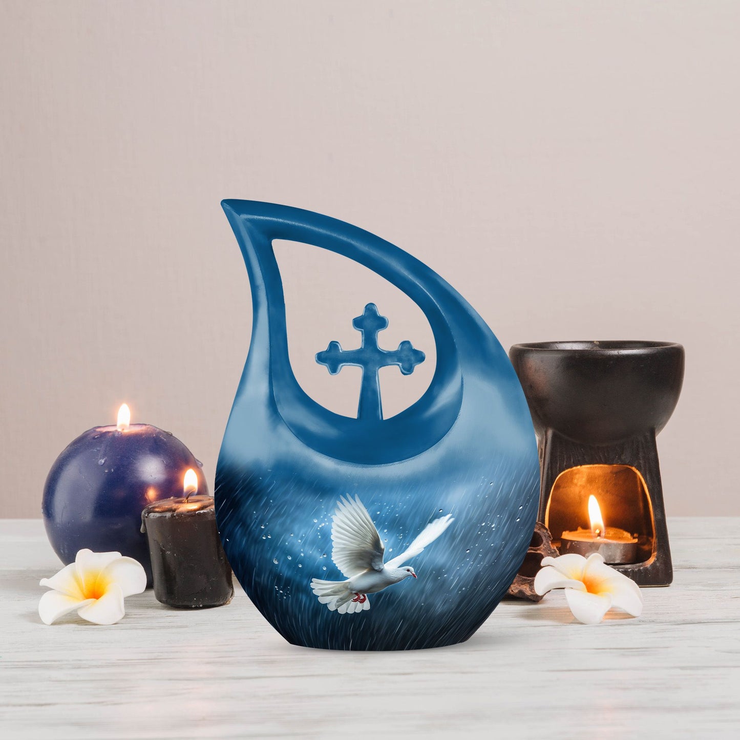 Elegant 10-inch Dove Urn, Double Urn 