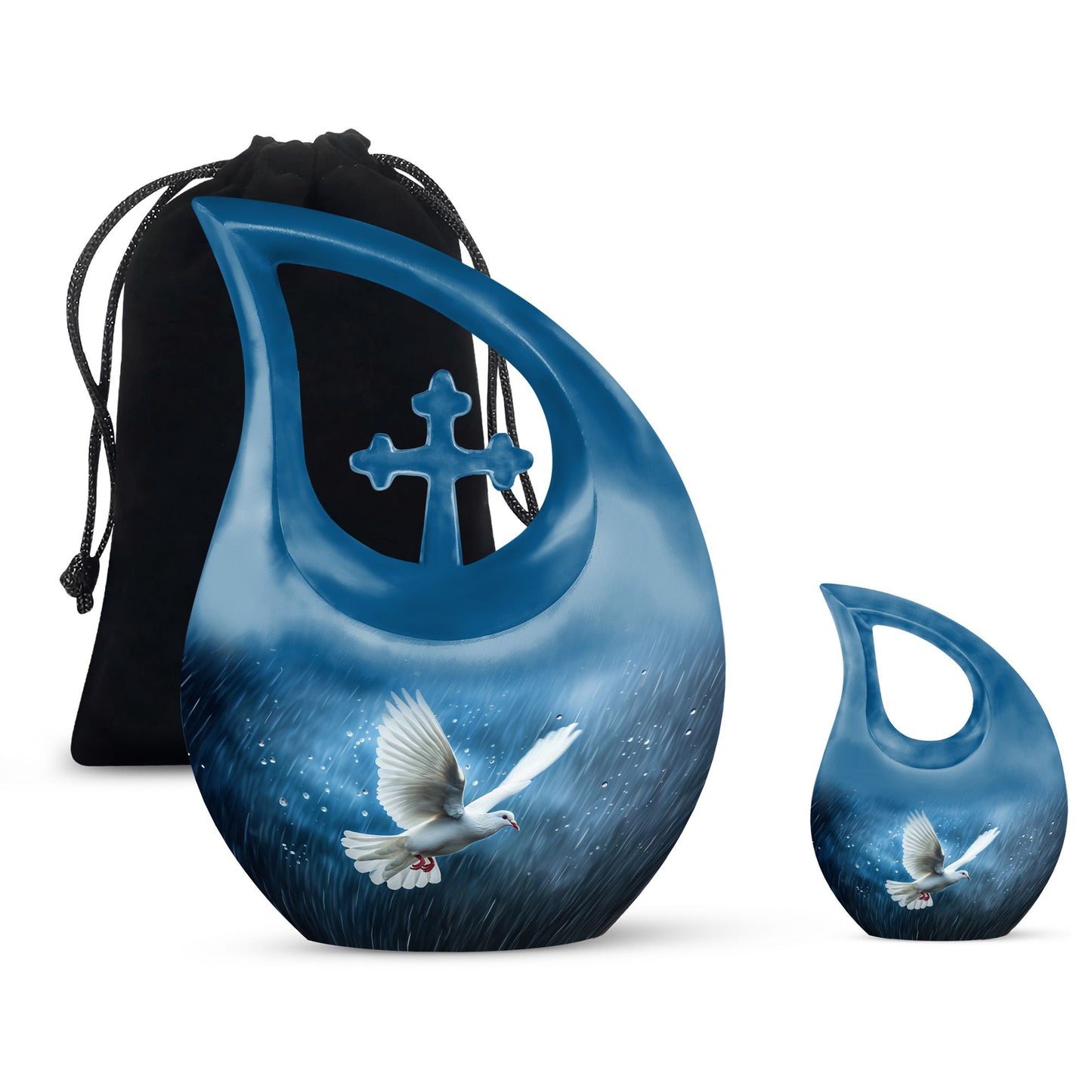 Elegant 10-inch Dove Urn, Double Urn 
