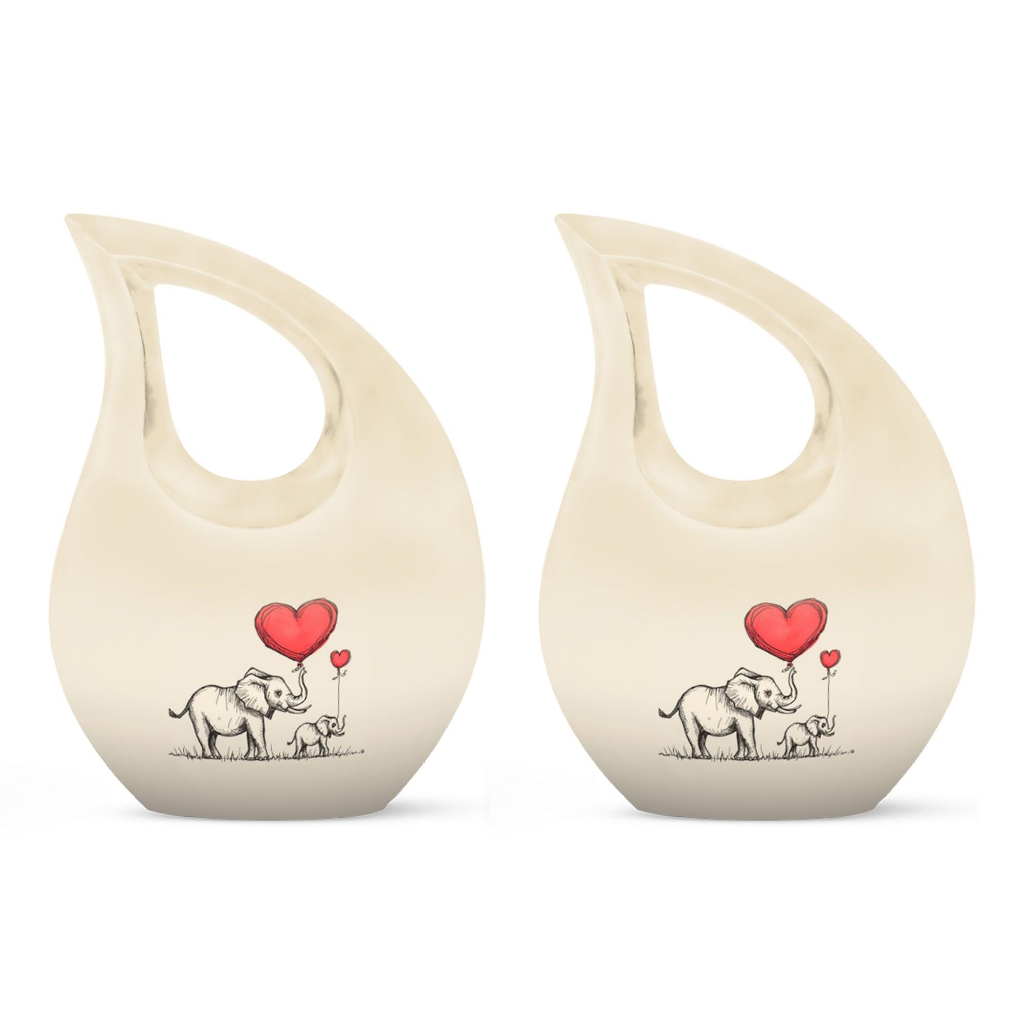 10 Inch Elephant Family Urn 