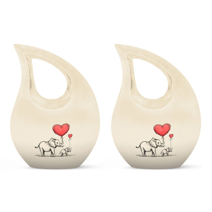 10 Inch Elephant Family Urn 