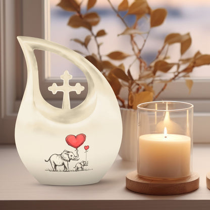 10 Inch Elephant Family Urn 