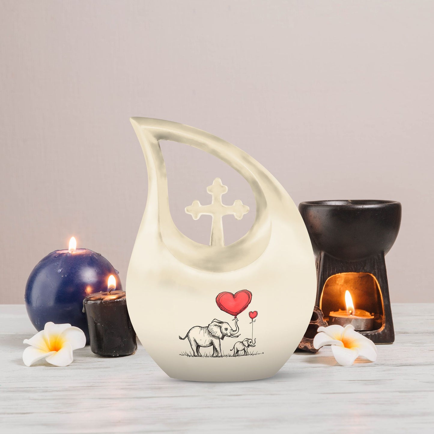 10 Inch Elephant Family Urn 