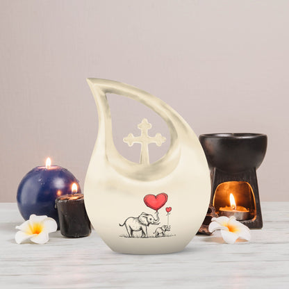 10 Inch Elephant Family Urn 