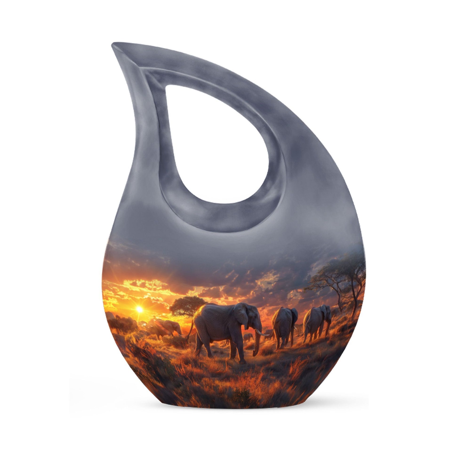 10-inch Elephant Family Urn, 