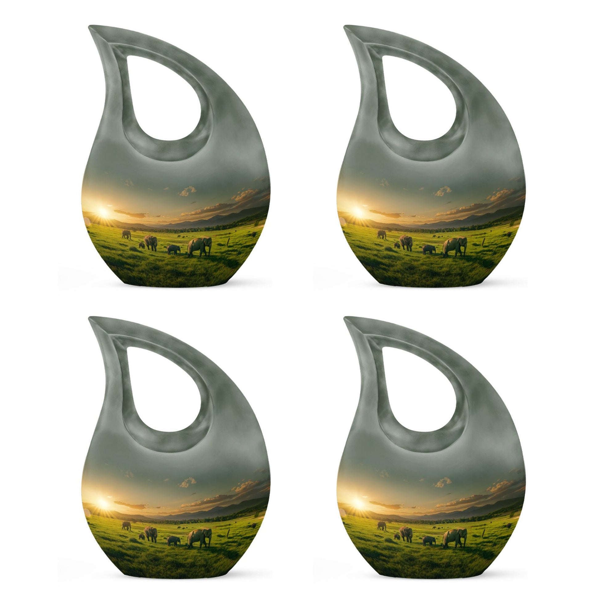 10-inch Pink Elephant Family Urn 