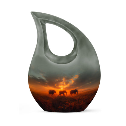 Personalized Elephant Cremation Urn for Men & Women - 10-inch, 200 cu in - Yatskia