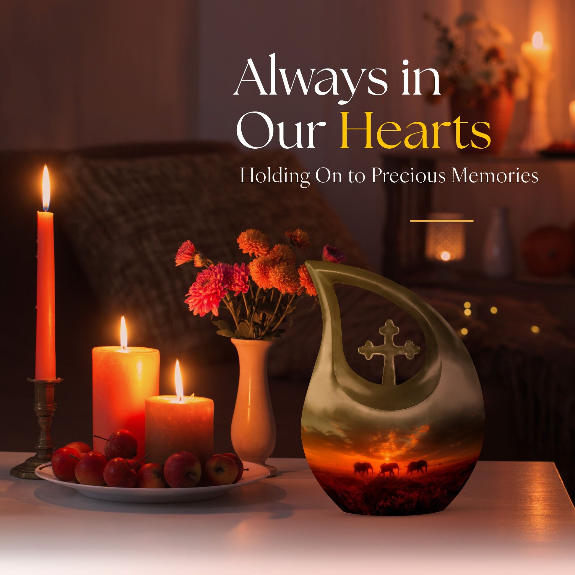 10-inch Elephant Family Urn