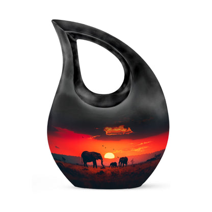 10-inch Aluminium Elephant Family Large Urn 