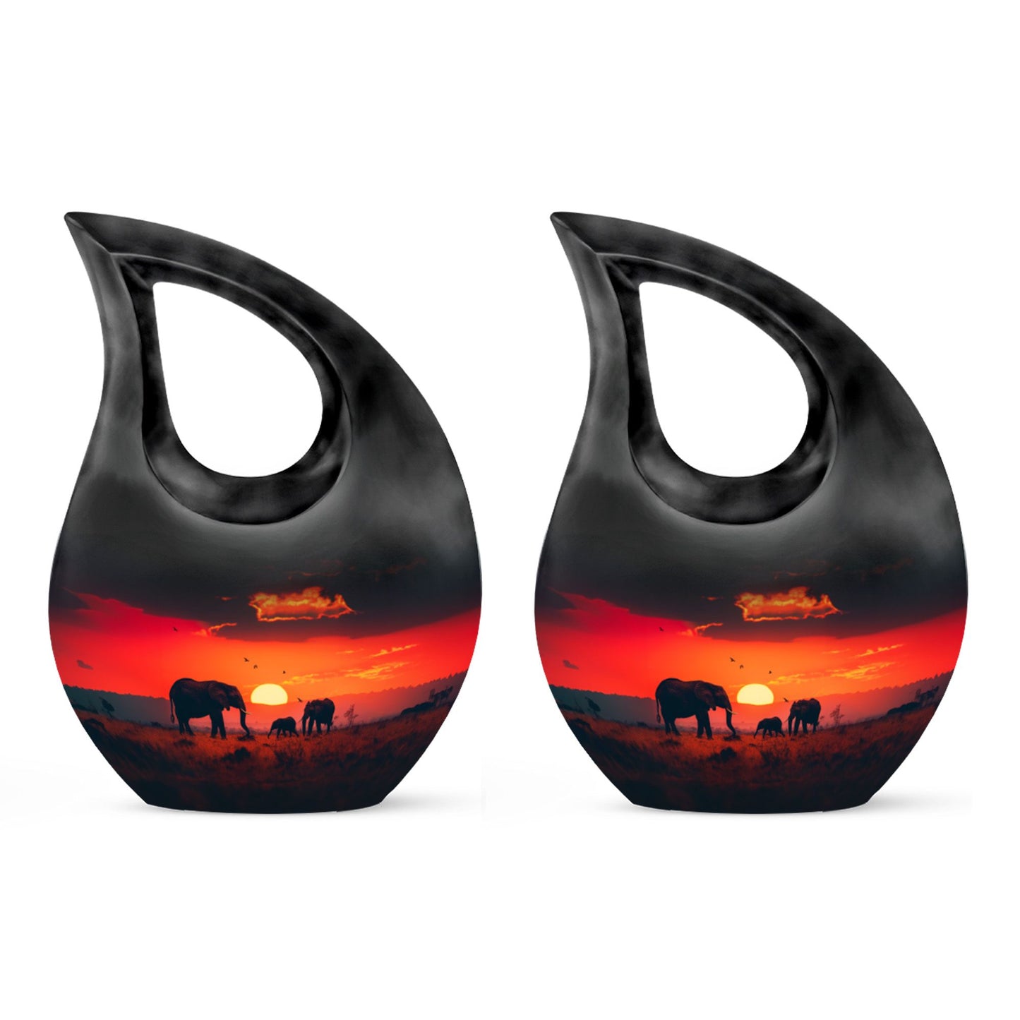 10-inch Aluminium Elephant Family Large Urn 