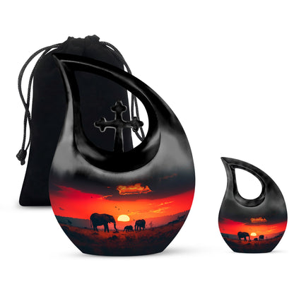 10-inch Aluminium Elephant Family Large Urn 