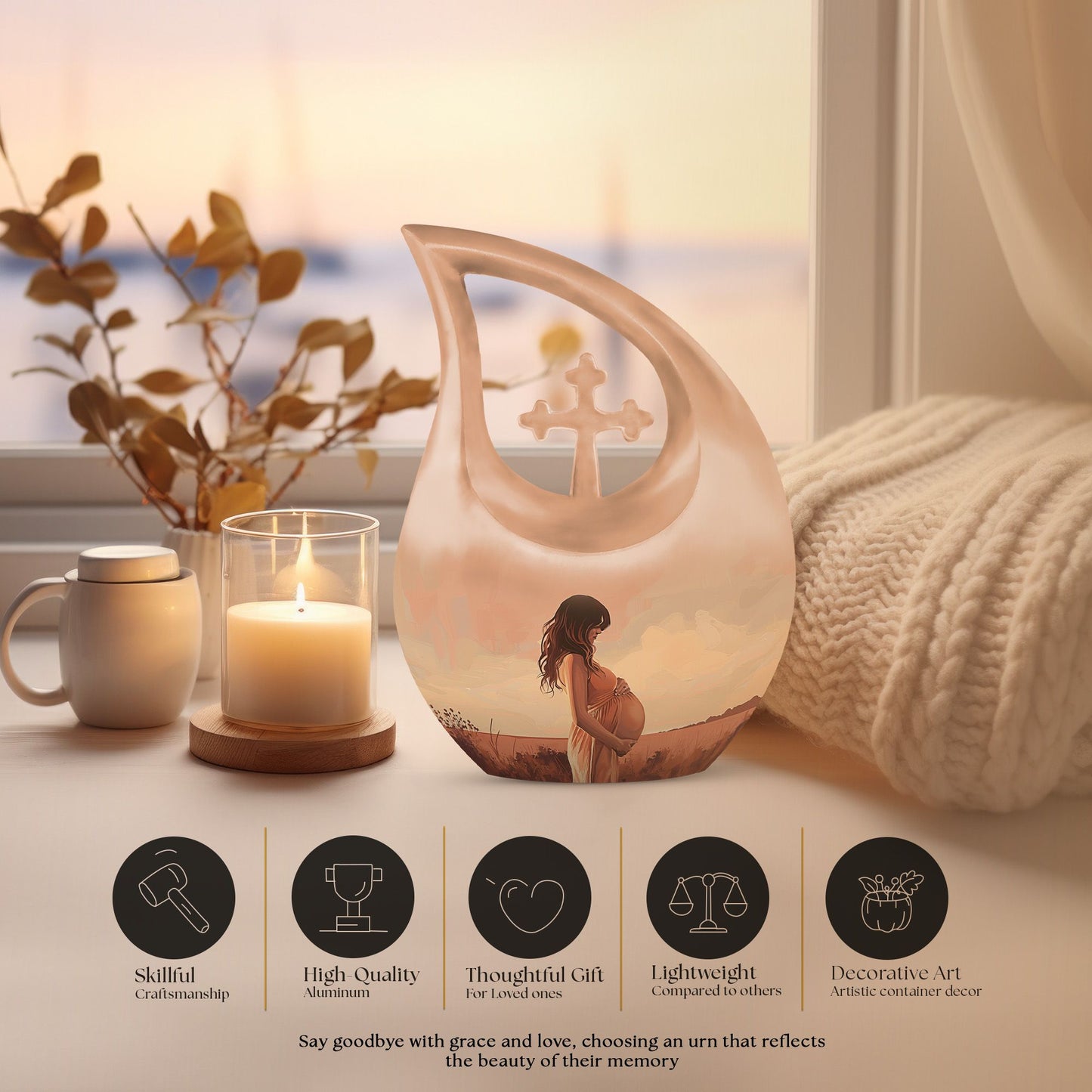 Cross Drop design Mother Urn, 